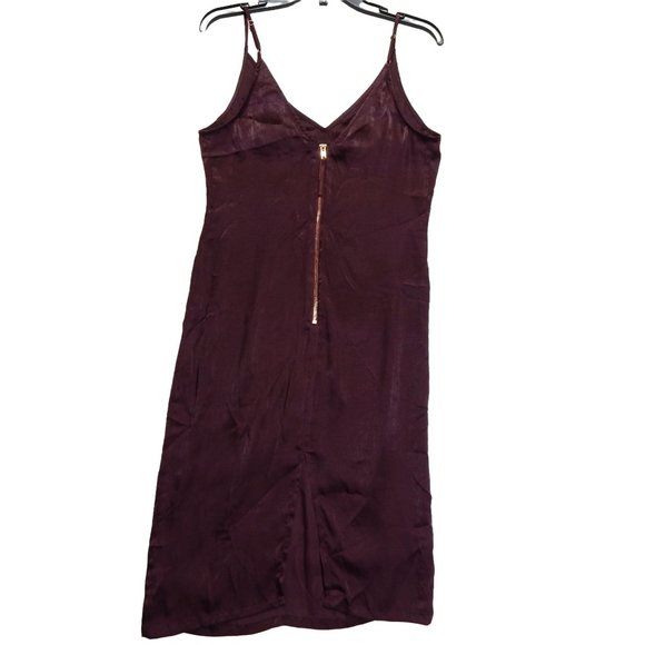 Midi Sleeveless Dress Size S Kendall & Kylie Womens Body Con Burgundy - Picture 2 of 11